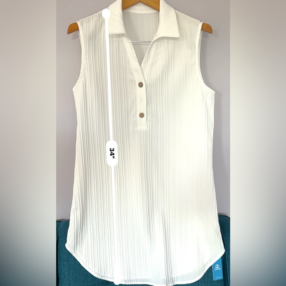 NWT White Ribbed Coverup - Picture 6 of 6